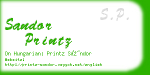 sandor printz business card